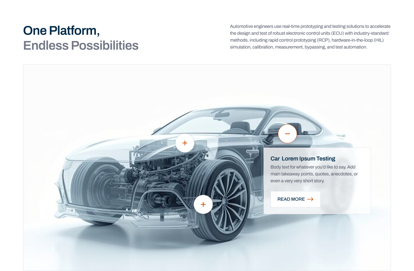 Interactive product showcase interactive variant
